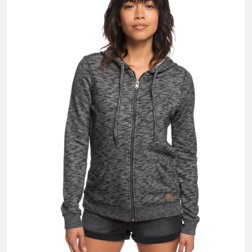 Roxy Heather Gray Zip-Up Hoodie